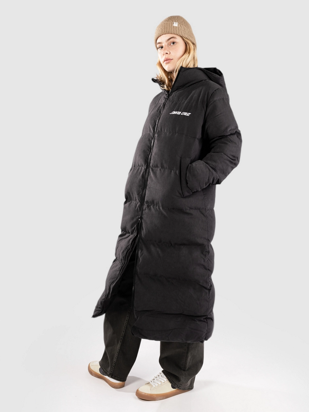 Santa Cruz Strip Long Quilted Jacket black