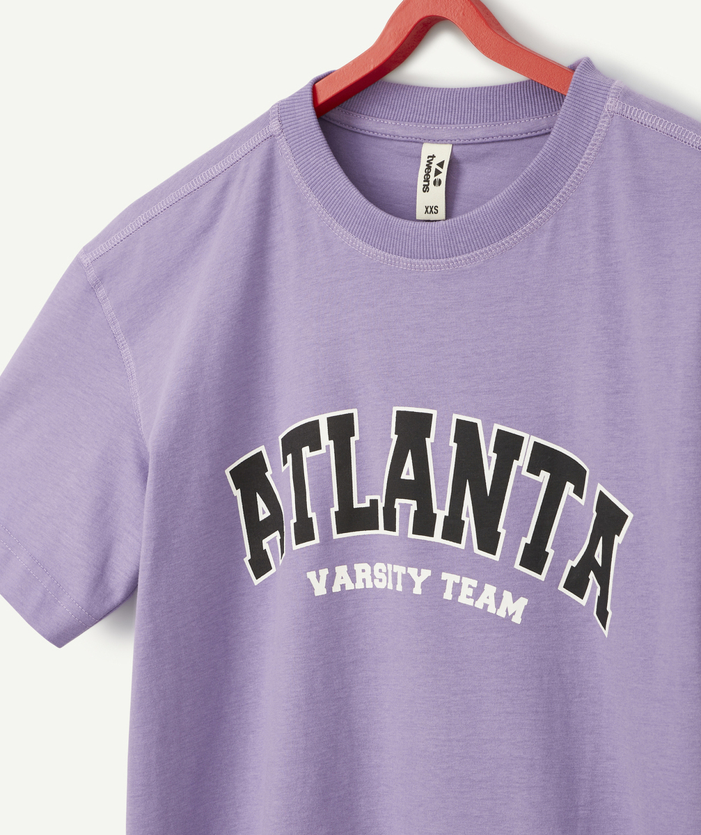 T-SHIRT MIXTE EN COTON BIO VIOLET AVEC MESSAGE