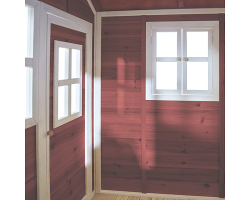 EXIT Loft 300 houten speelhuis met glijbaan, rood