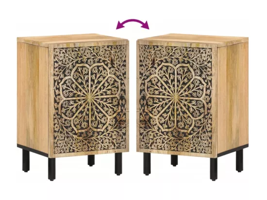 Armoire de salle de bain 38x33x58 cm bois massif de manguier