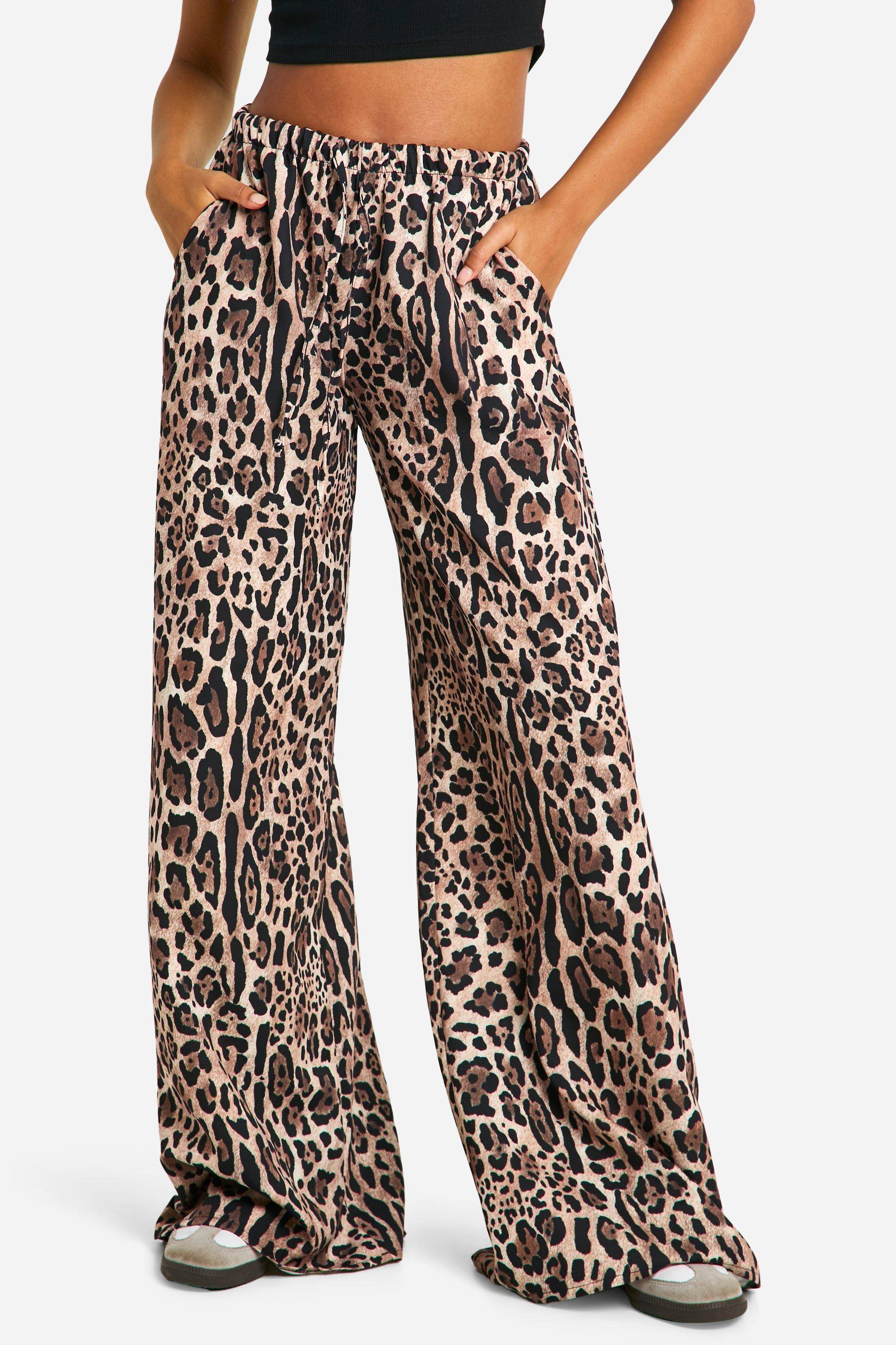 boohoo Pantalon Large À Imprimé Animal Pour Grande Taille