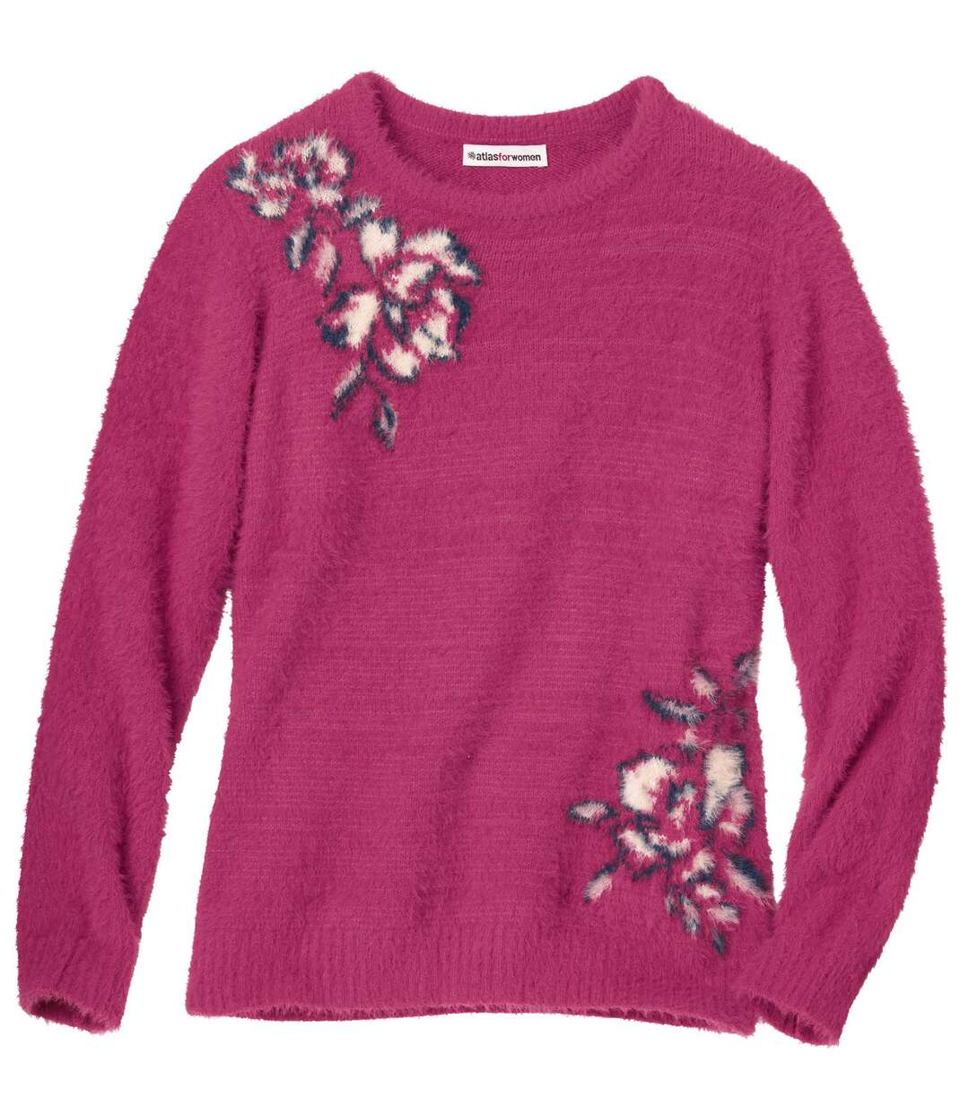 Pull Maille Tricot Poilu Fleuri