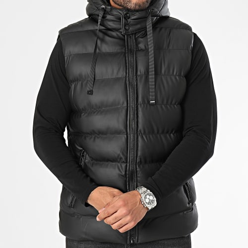 Doudoune Sans Manches Capuche Noir