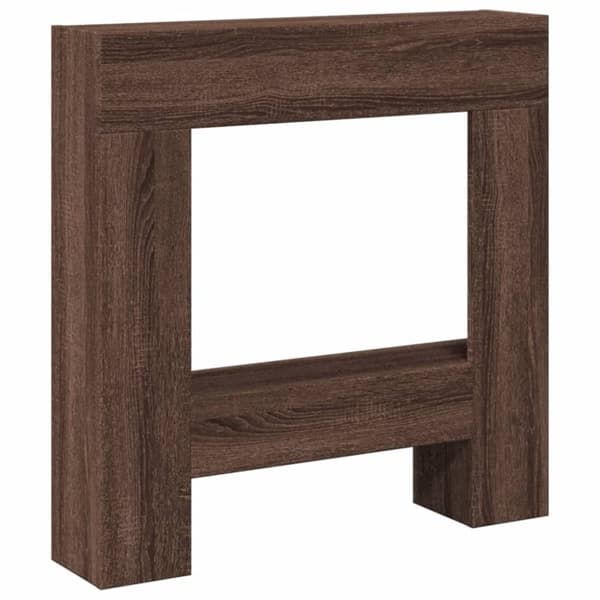 vidaXL Peisramme brun eik 81x18x82 cm konstruert tre