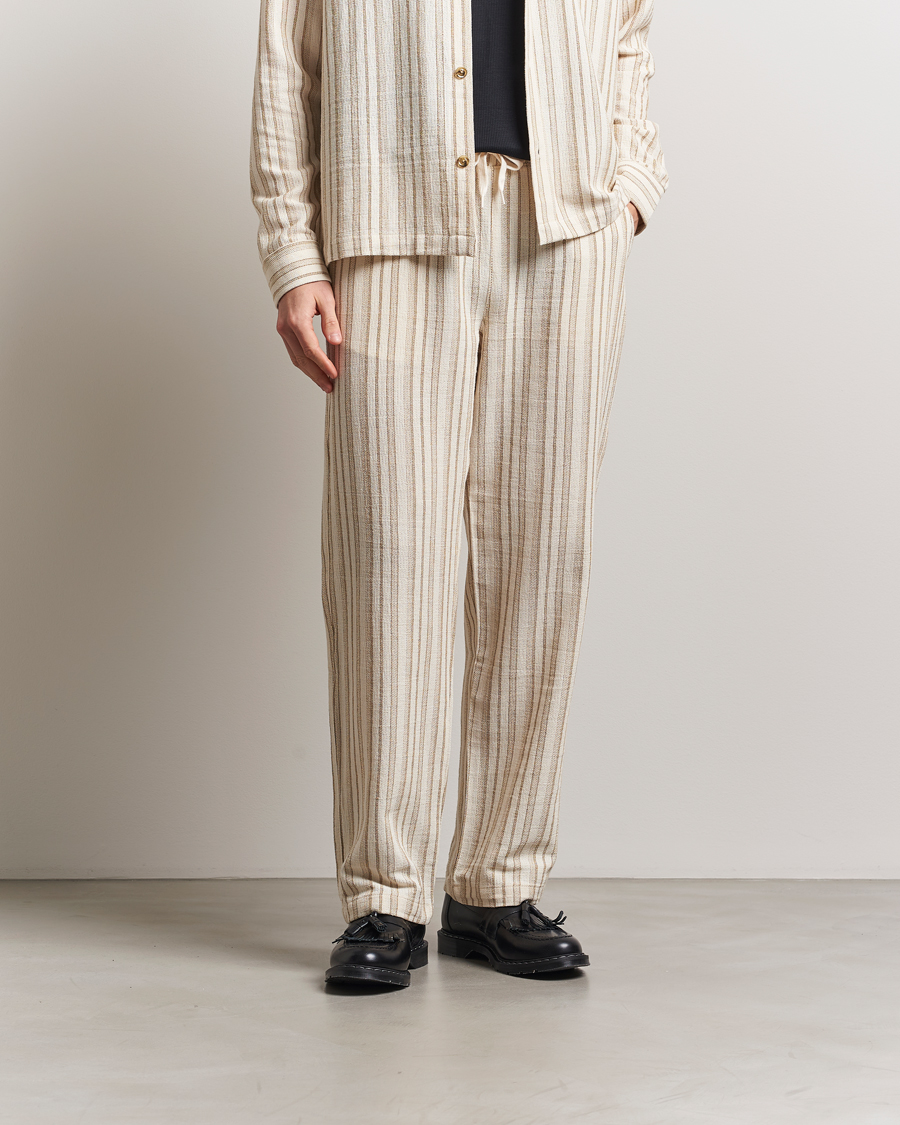 Les Deux Houston Stripe Cotton Pants Ivory
