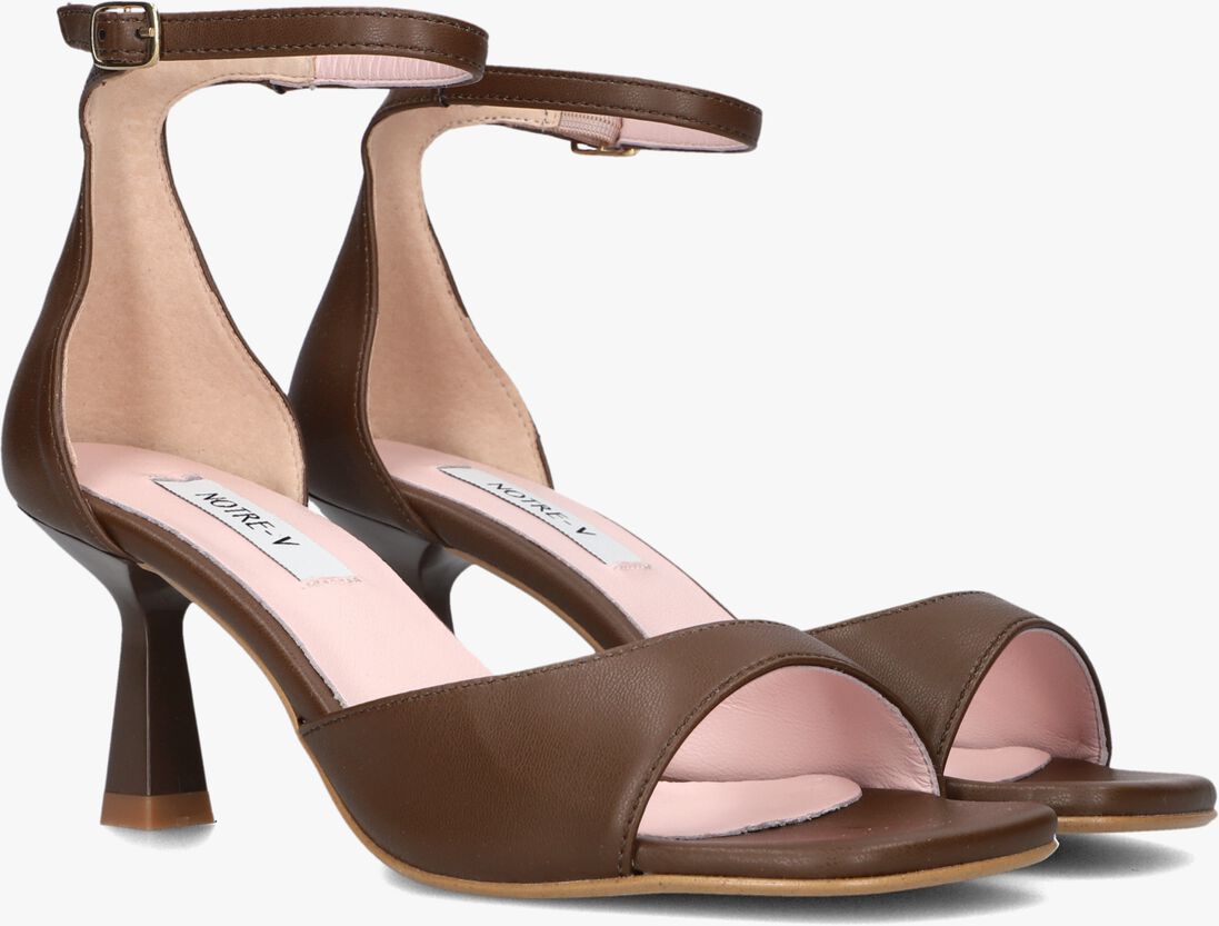 bruine notre-v sandalen met hak 2655s