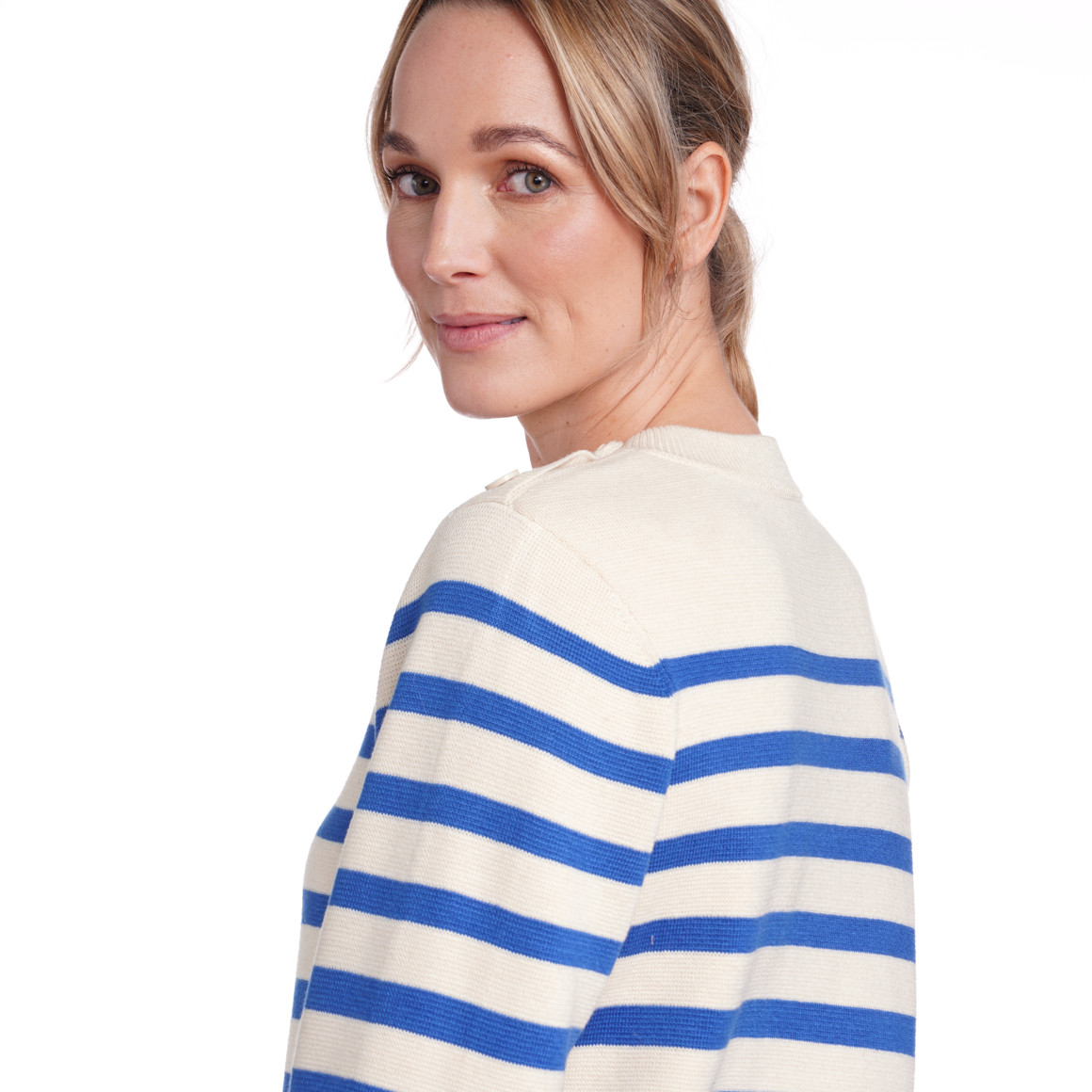 Gina Benotti Damen Strickpullover im Streifen-Look blau / beige