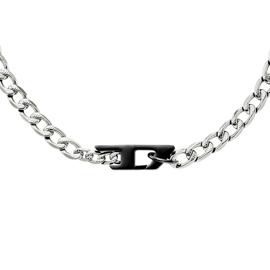 Diesel Kette Oval D Logo Silbrig / Schwarz