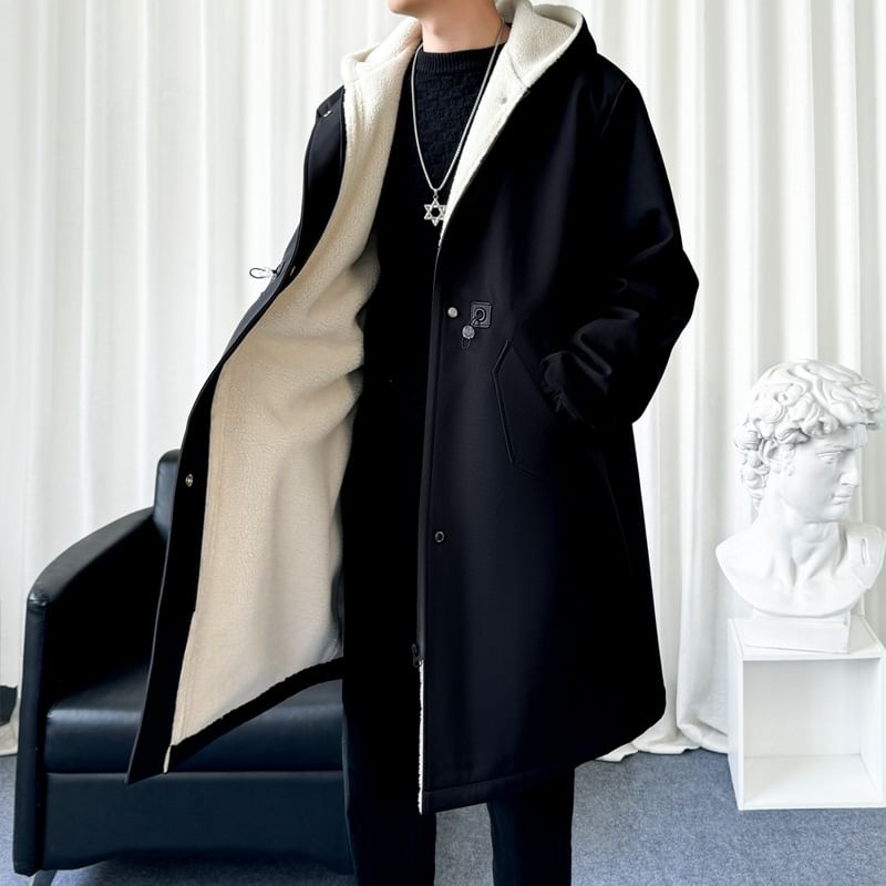FORSETI - Lange trenchcoat met capuchon, trekkoord in de taille en ritssluiting