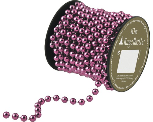 Kerstdecoratie bolketting Ø 8mm 10m roze