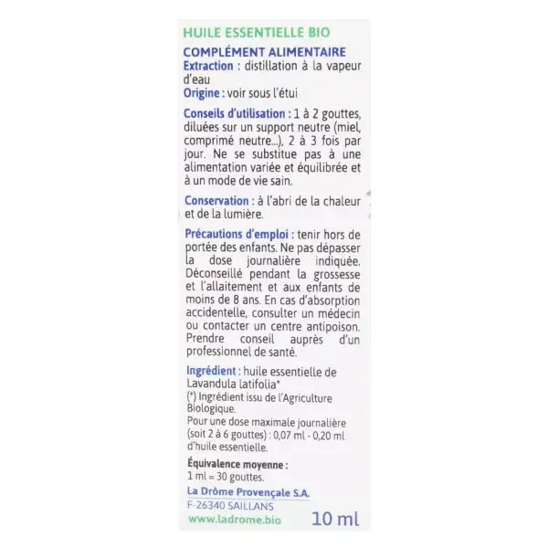 Óleo Essencial de Lavanda Orgânica Ladrome Spike 10ml