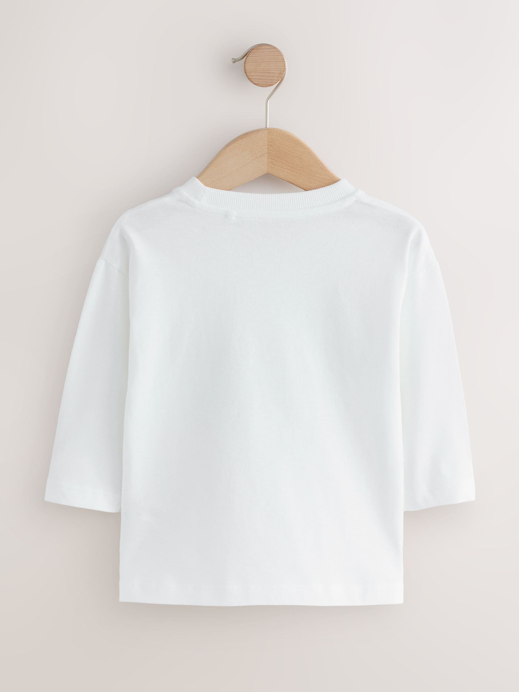 White Happy Time Dog - T-shirt met lange mouwen en print (3mnd-8jr)
