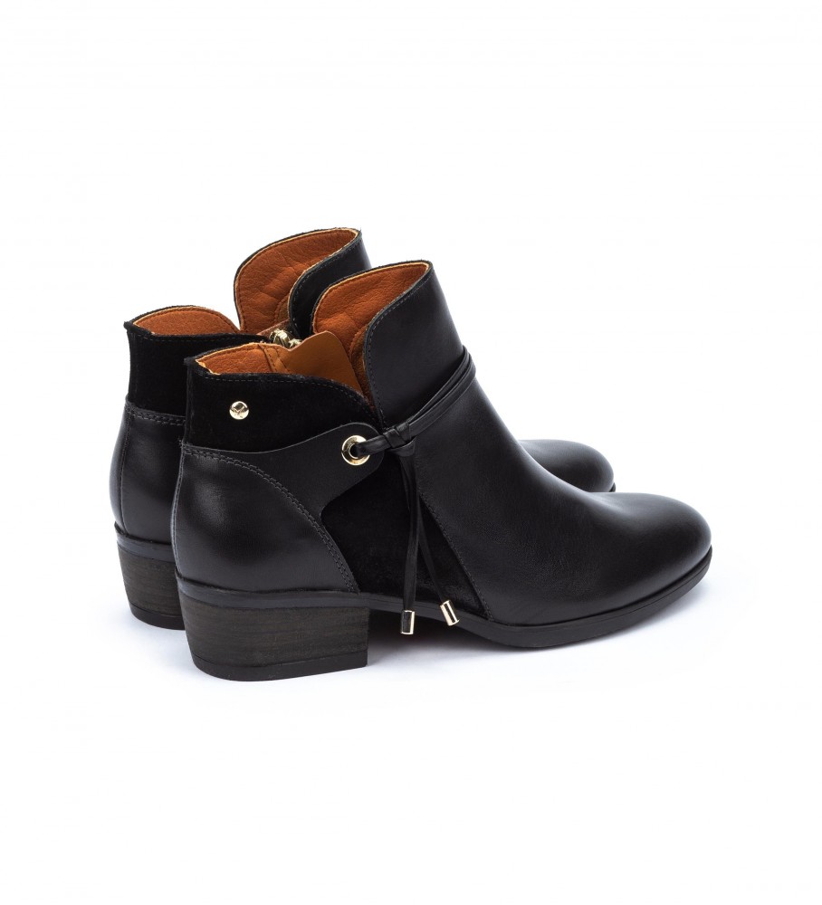 Botas de cano curto Pikolinos Daroca W1U-8505 em couro preto