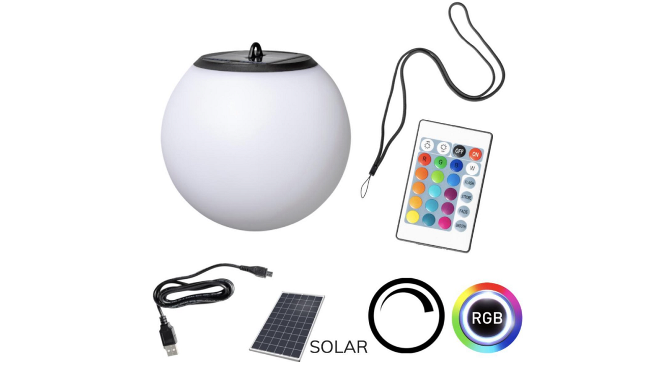 USB Tuinlamp rond 05-9702-31 Flora  | ETHB20 x D20 x H20 cm