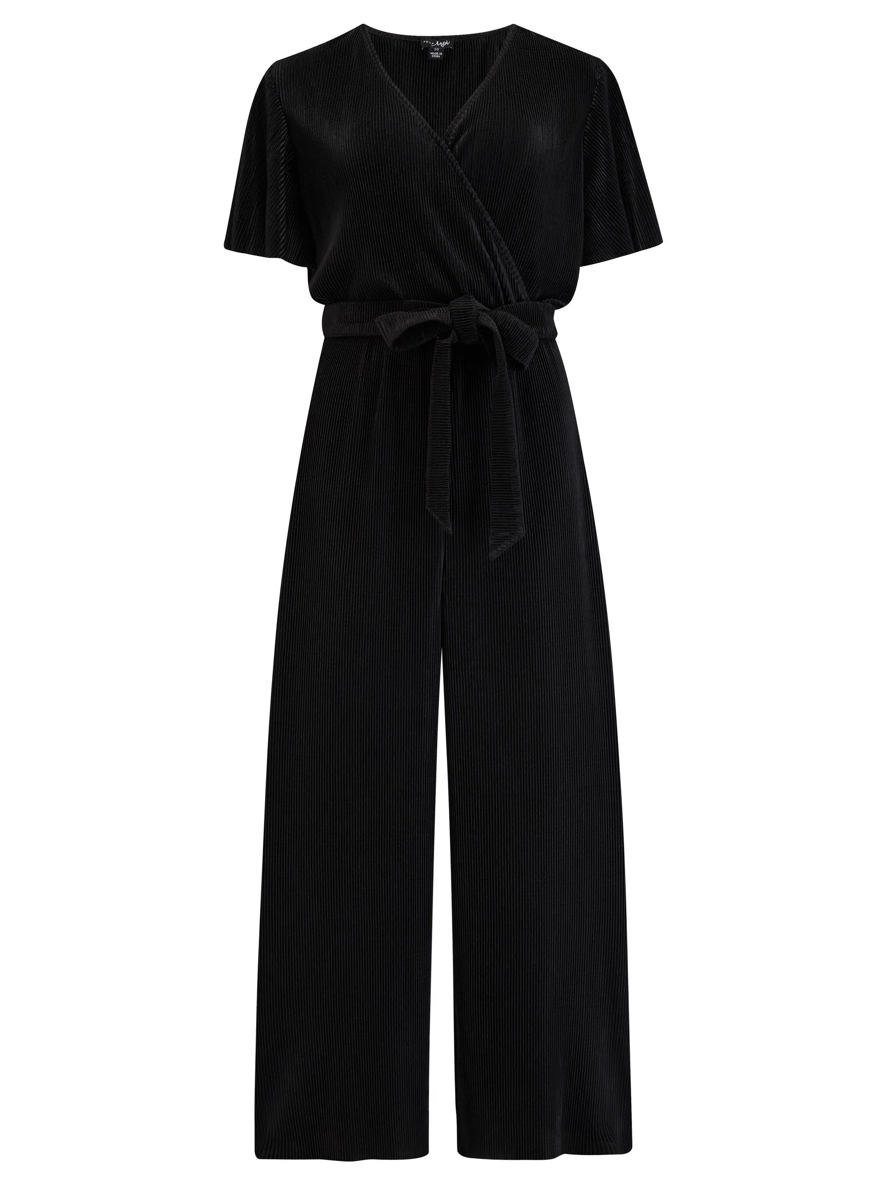 Pour Moi Tara jumpsuit met engelmouwen en halflange plissé pijpen
