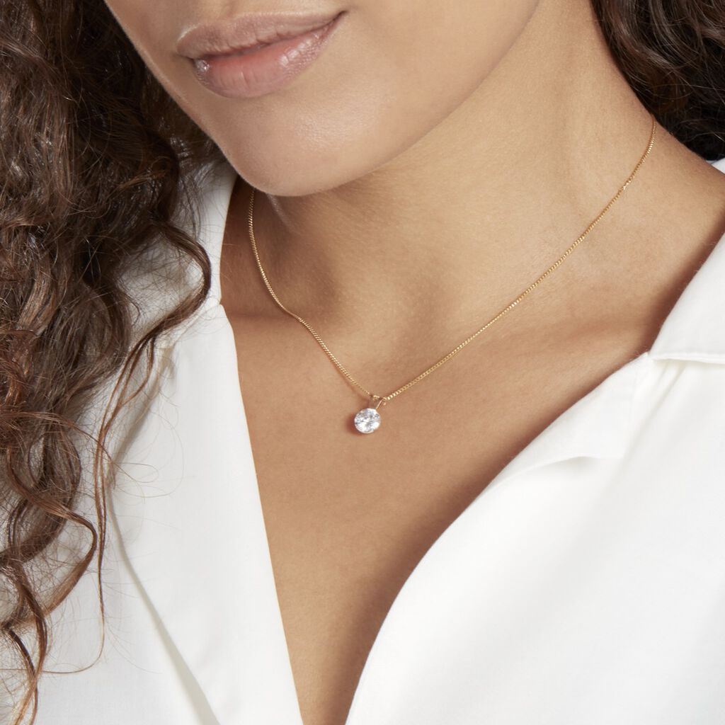 Pendentif Kitra Or Jaune Oxyde De Zirconium
