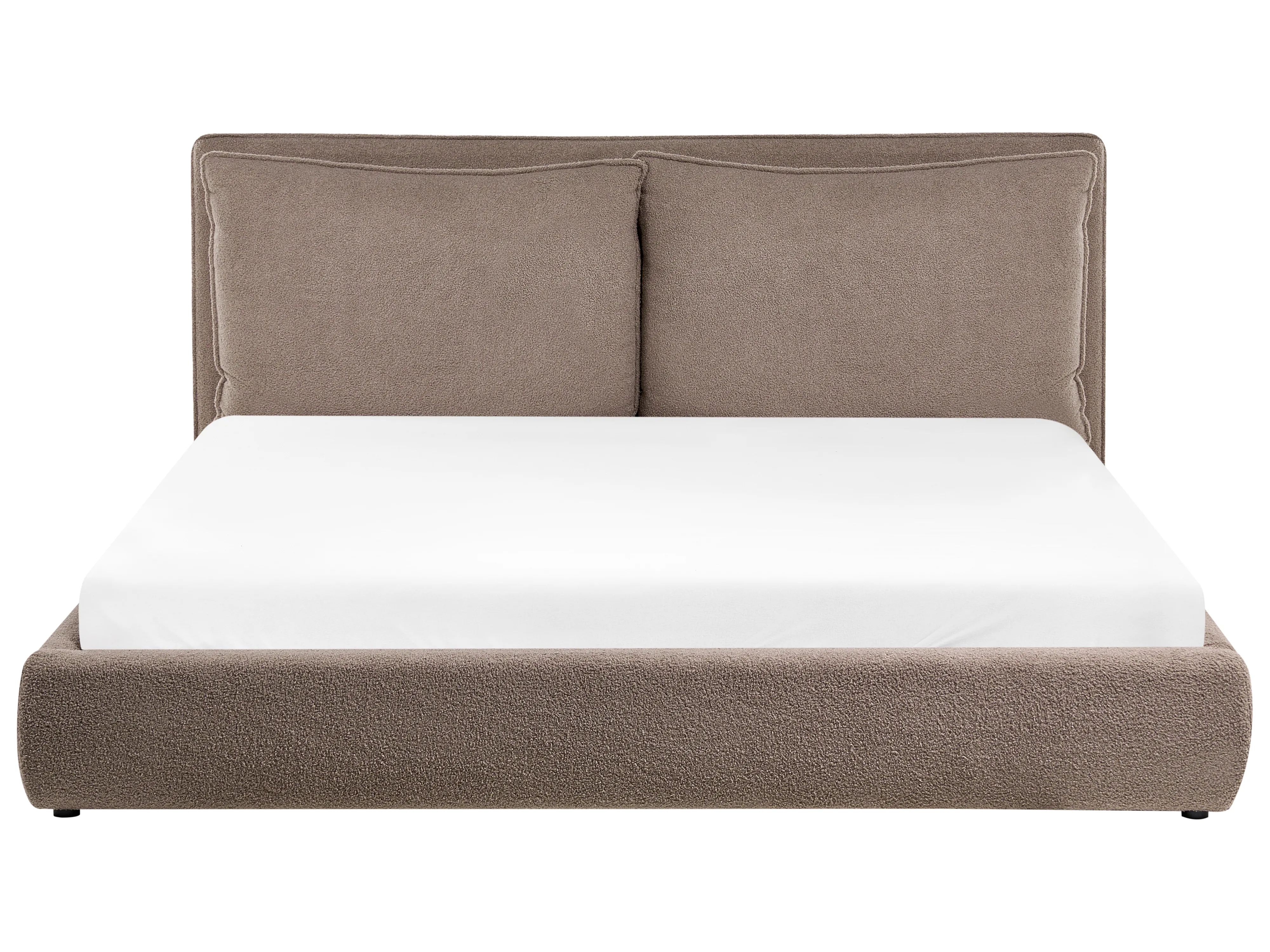 Bed Bouclé BAJONNA 180 x 200 cm Bruin