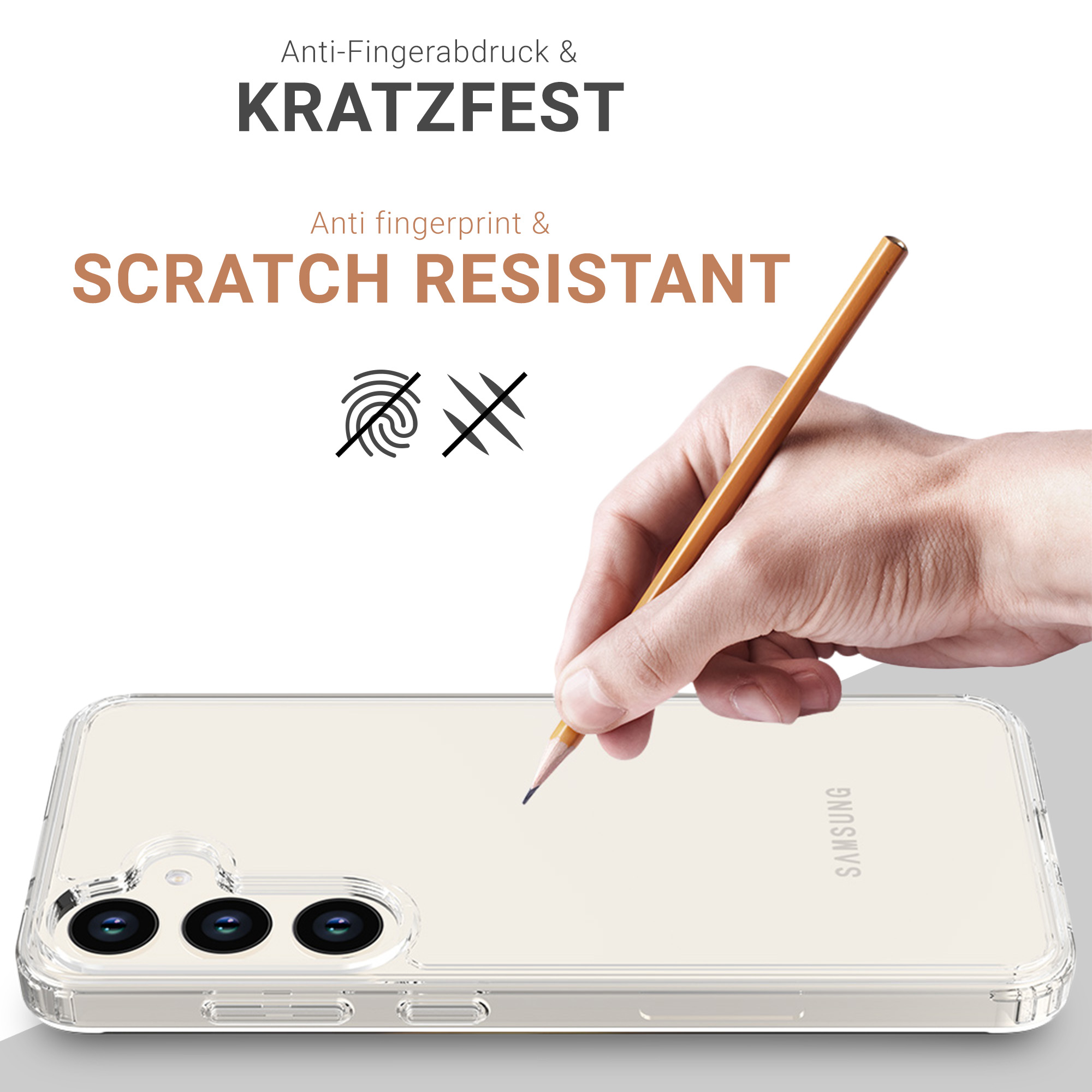 Samsung Galaxy S24  Plus Hybrid Hülle TPU Bumper   Acryl Rückseite Pankow (11049) - Transparent