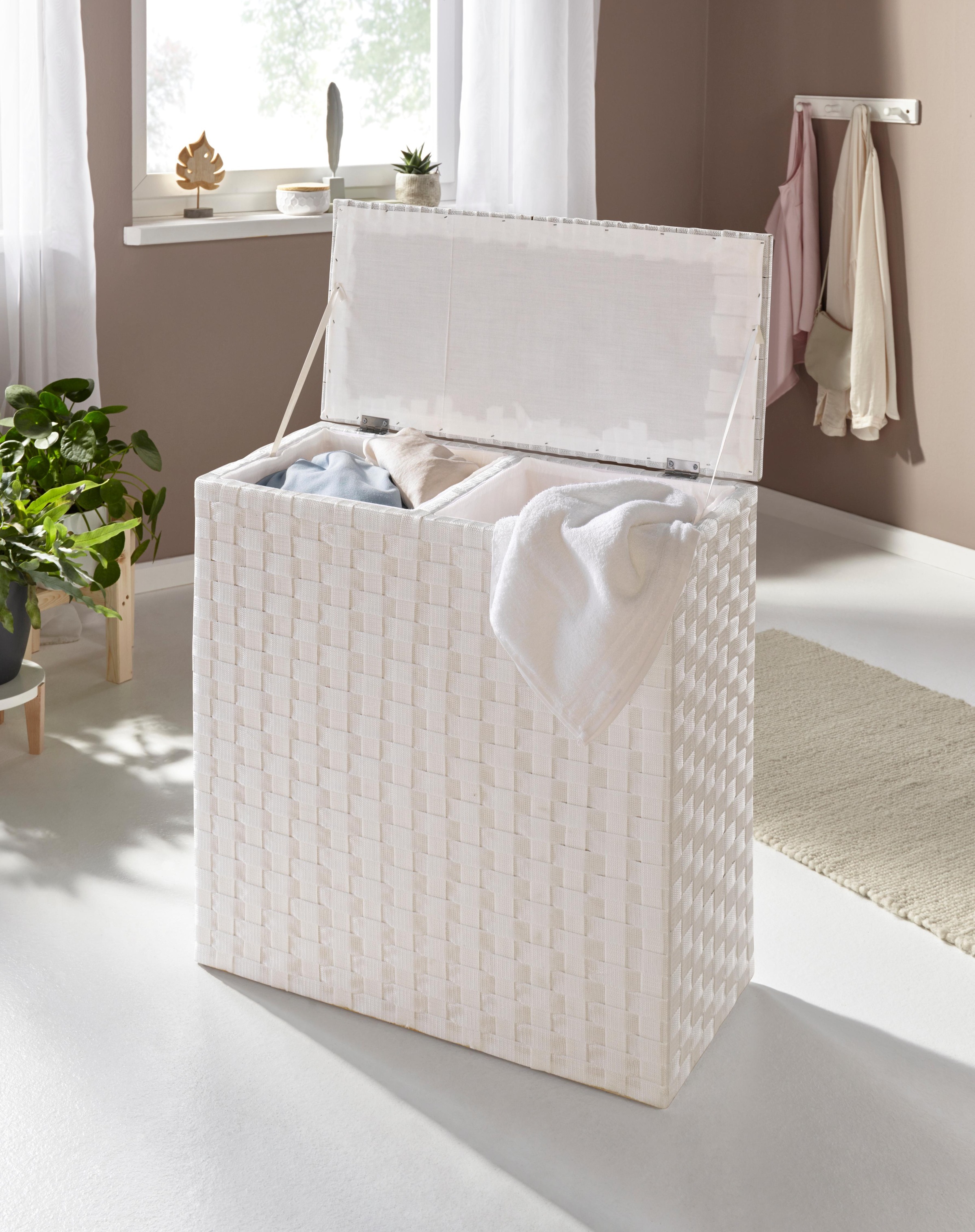 locker Wäschesortierer Nylon geflochten, Höhe 64 cm