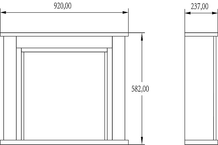Cadre d'habillage de foyer pour insert GoodHome RLF-M2 blanc
