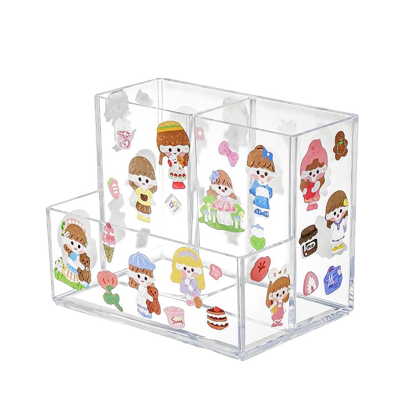 Connie Queenie - Transparante plastic bureau-organizer (verschillende ontwerpen) / Sticker / Set
