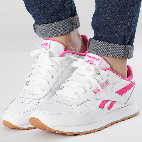 Baskets Femme Classic Leather 100034123 Footwear White Laser Pink Reebok Rubber Gum