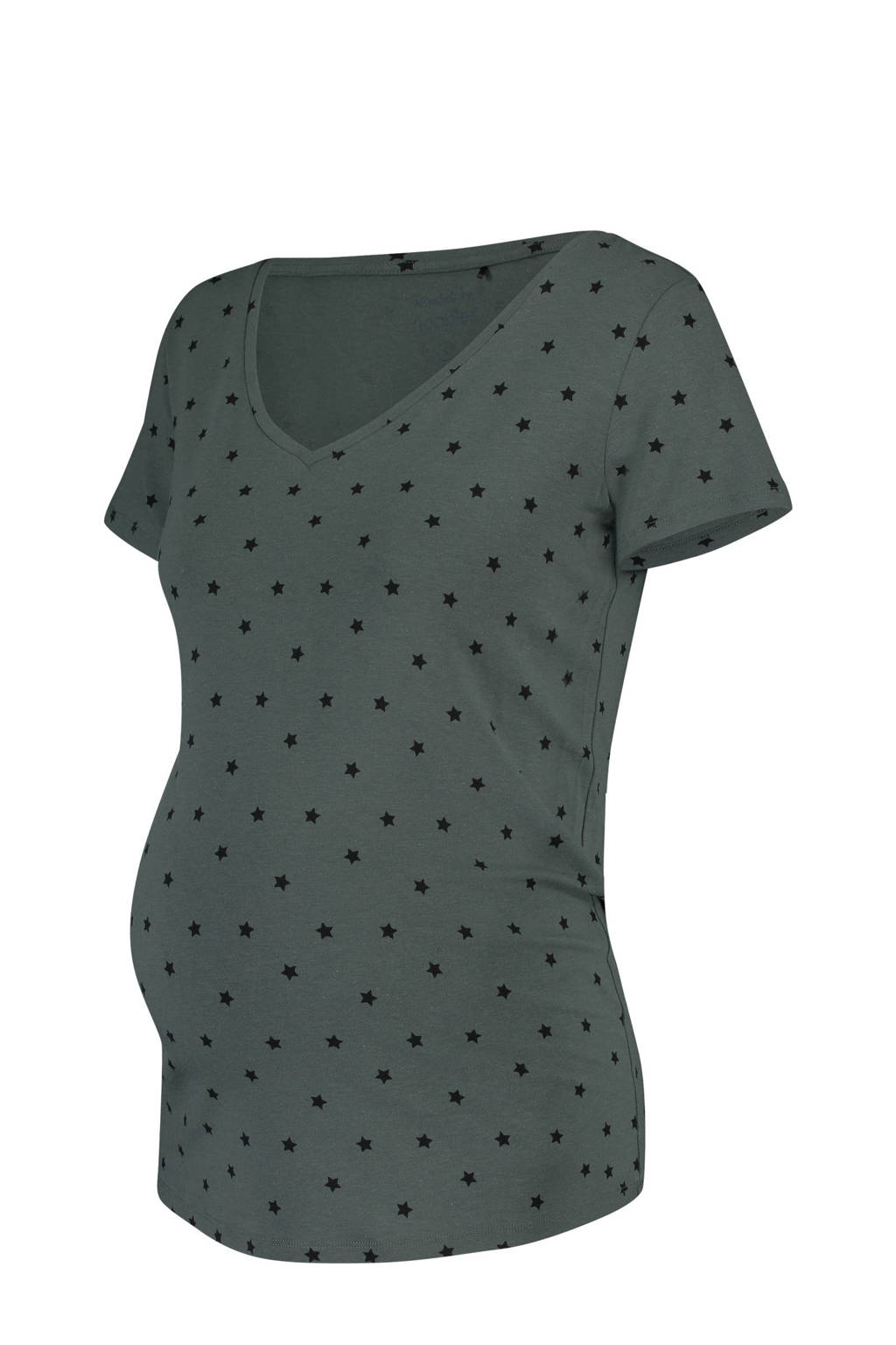 Noppies zwangerschaps T-shirt Rome met sterren grijs