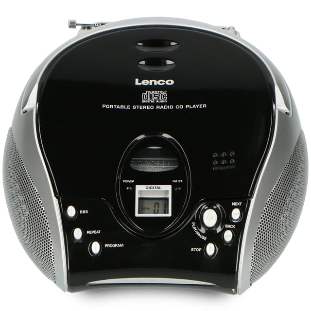 Bærbar stereo FM-radio med cd-afspiller