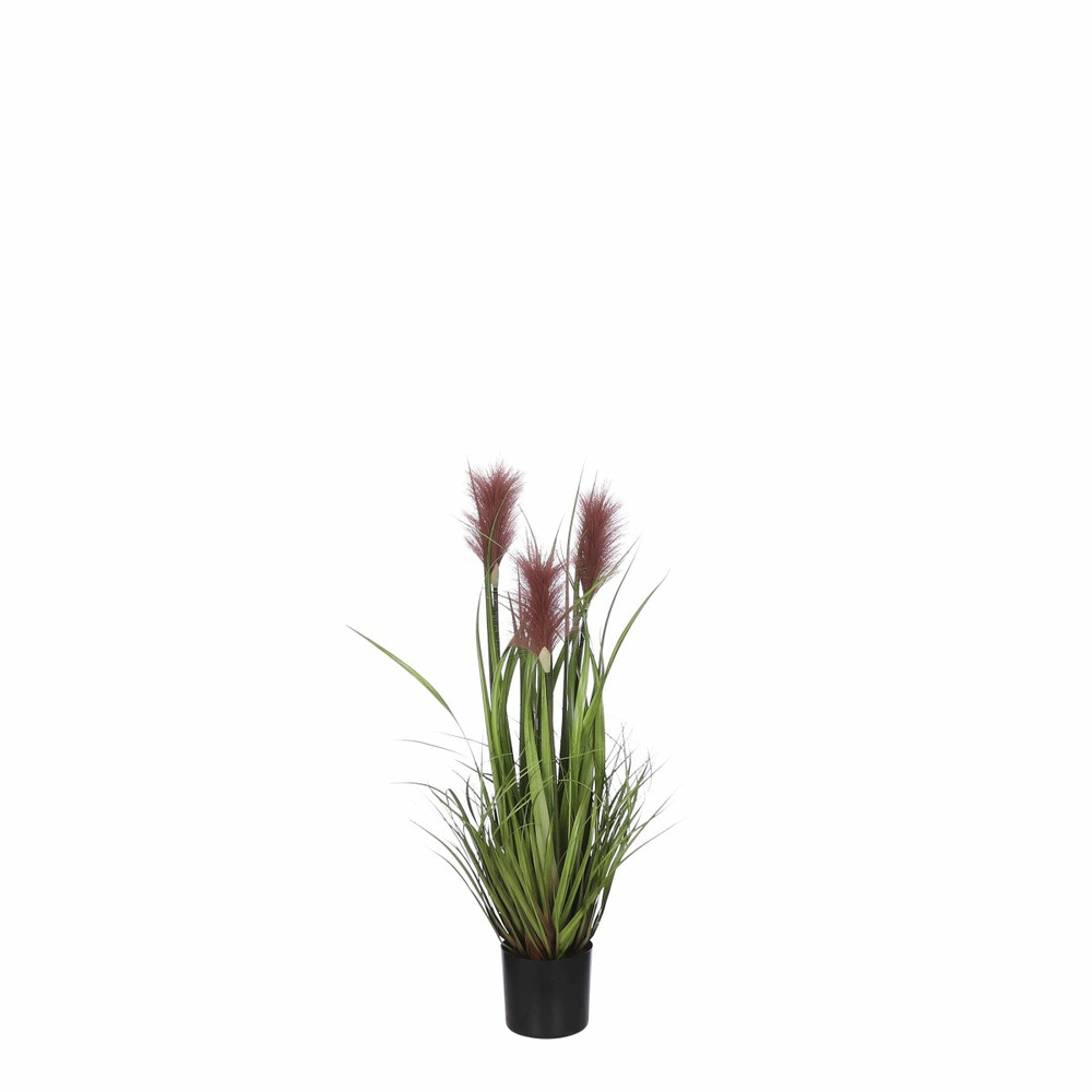 Mica decorations plante artificielle plume - 35x35x80 cm - pvc - marron