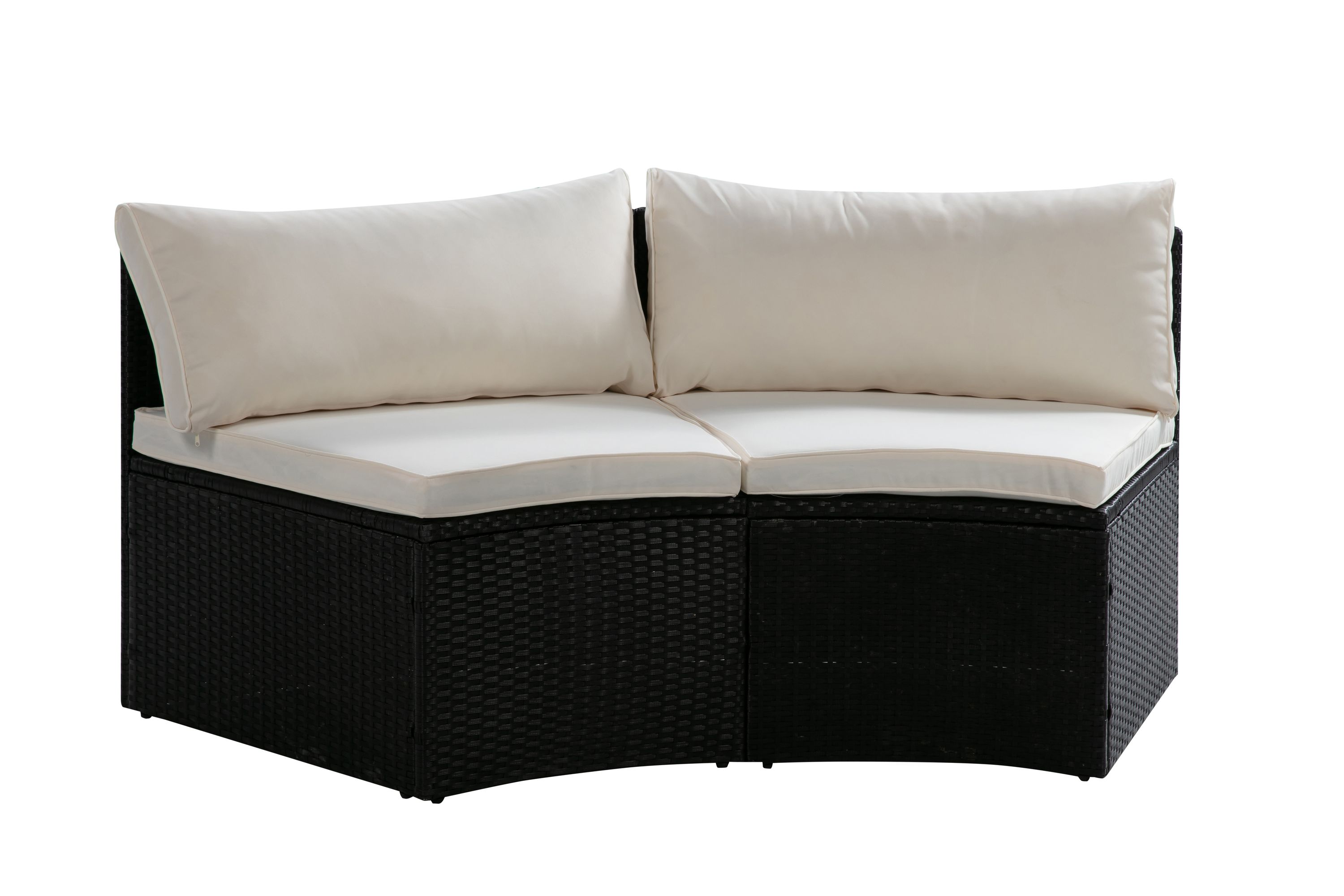 Rattanlounge SEASIDE schwarz/weiss