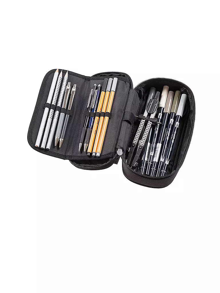WALKER Schlamperbox - Pencil Box Classic (Black Melange) schwarz