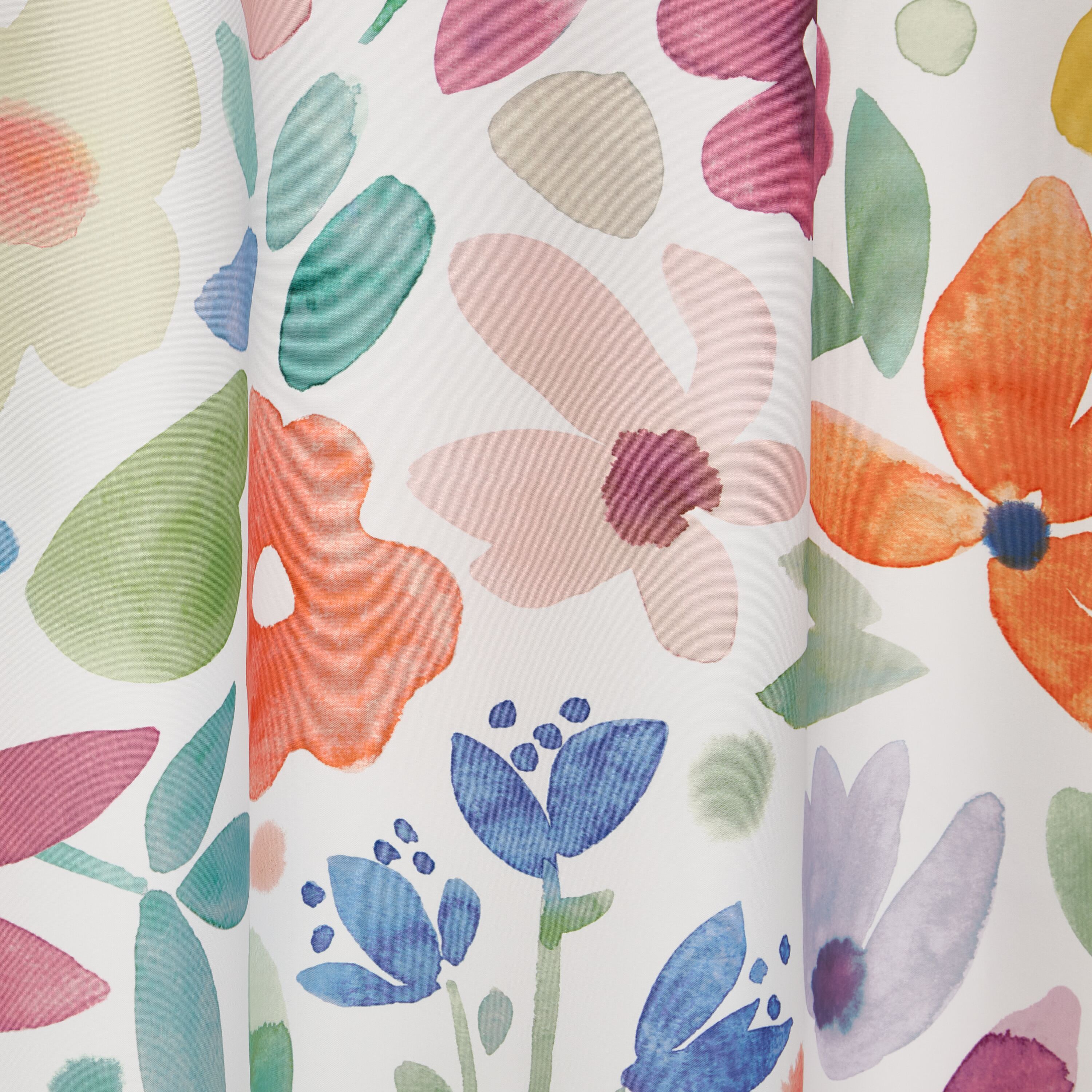 FLORES Duschvorhang - Weiss / B: 180.0 cm x H: 200.0 cm