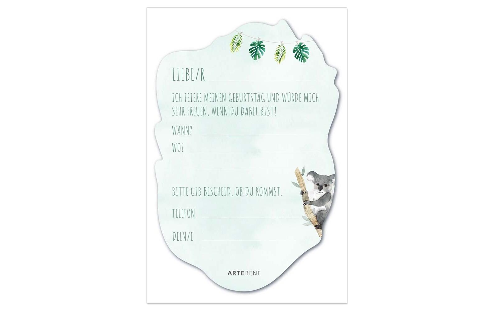 Geburtstagskarte Koala 6 StückEinladungskarten