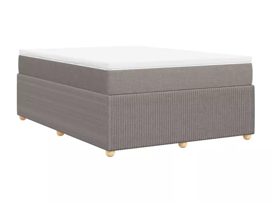 Sommier à lattes de lit avec matelas Taupe 140x190 cm Tissu