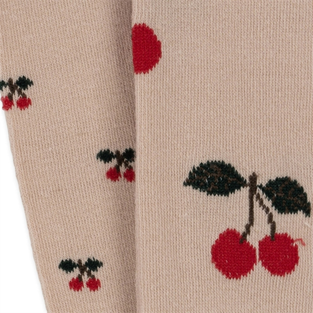 Jacquard Strømpebukser 2-pak Big Cherry/Cherry