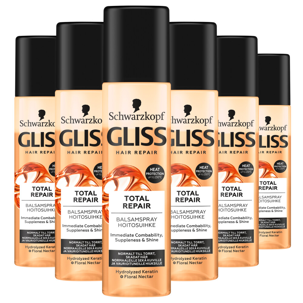 6x Gliss Anti-klit Spray Total Repair200 ml