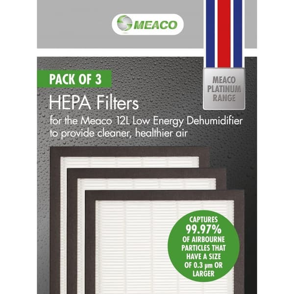 HEPA-filter for Meaco 12L Platinum - 3 pakk