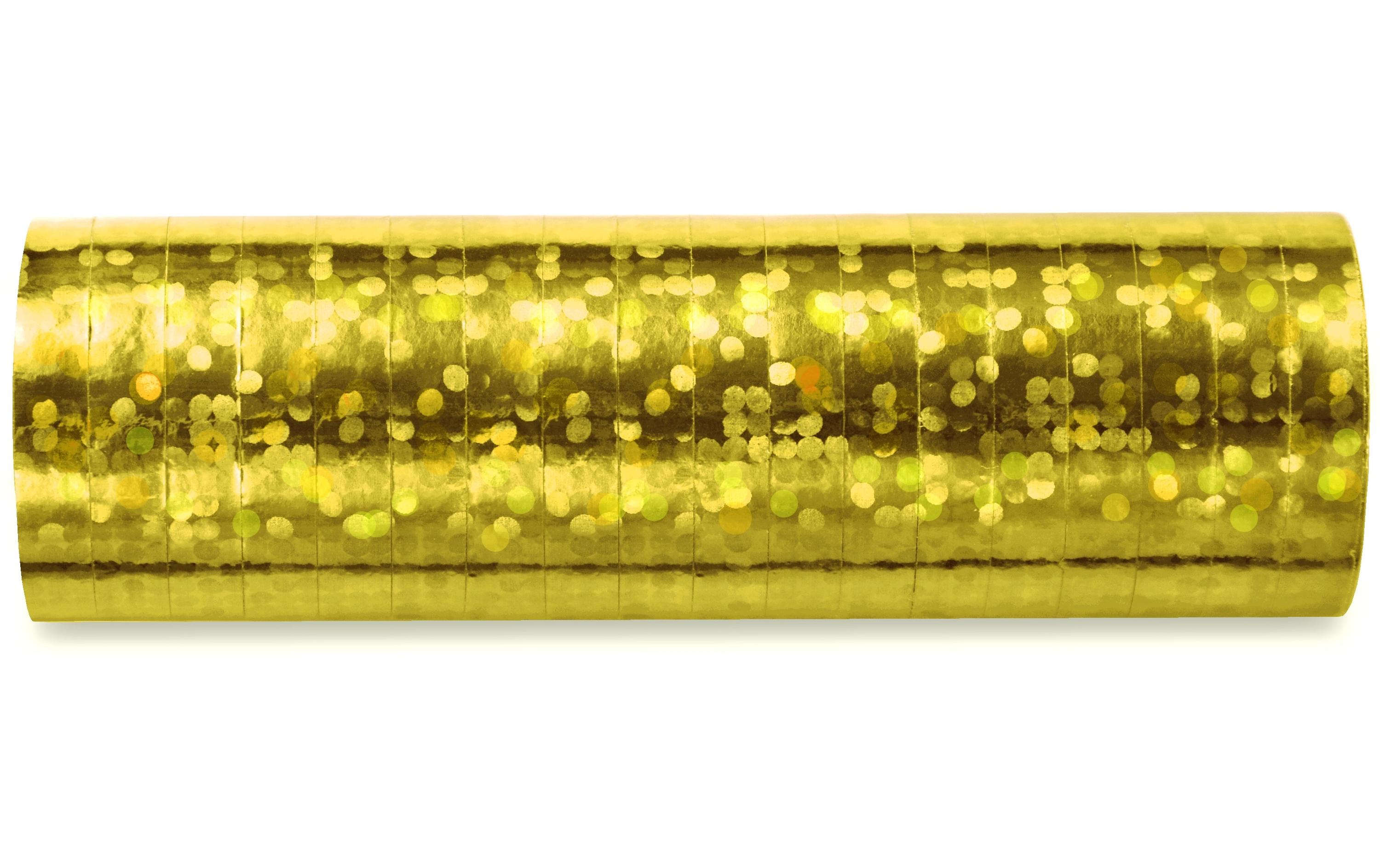 Luftschlangen 3.8 m, GoldHolografische Luftschlangen