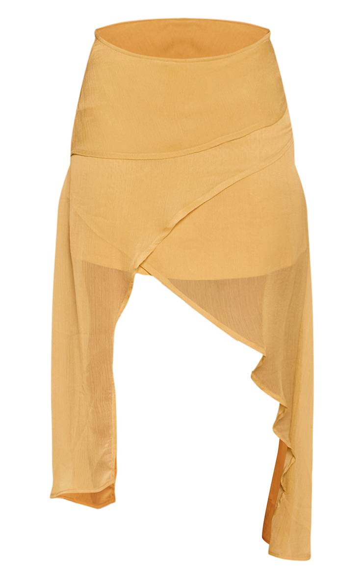 Vert Olive Jupe Midi En Mousseline