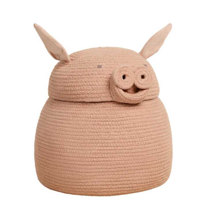 Lorena Canals - Spiel- und Aufbewahrungskorb, Peggy the Pig, rosa