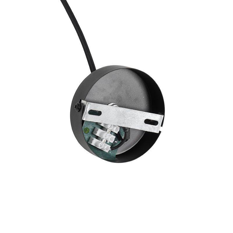 Moderne hanglamp zwart met glas rechthoekig - Roslini