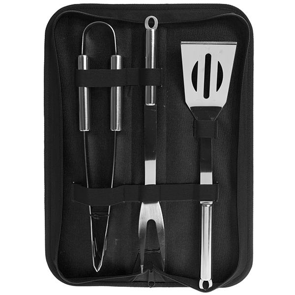 BBQ Grill TOOL SET 3x mit Etui 3 PC aus Edelstahl
