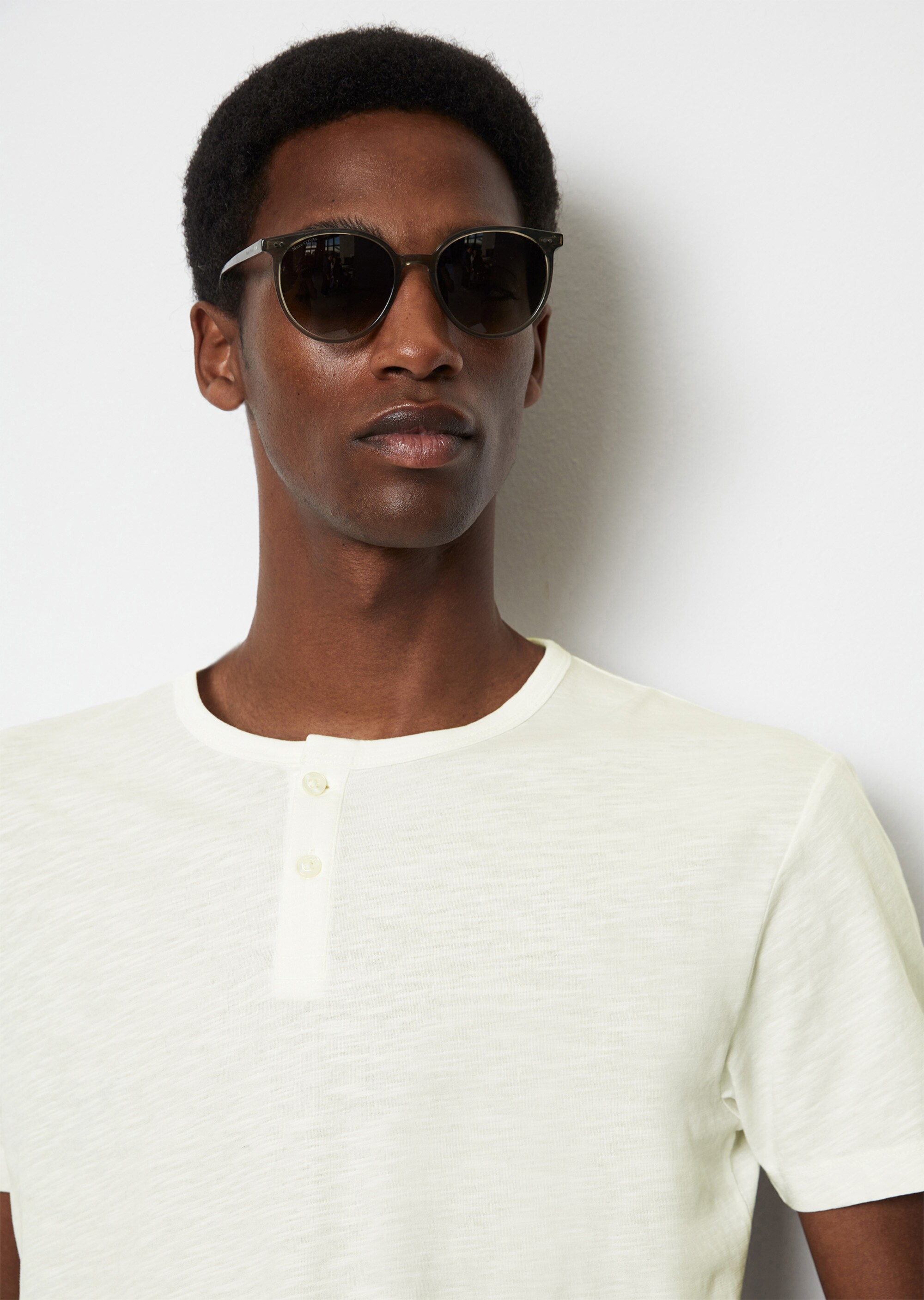 Henley-Shirt regular in softer Slub-Jersey-Qualität