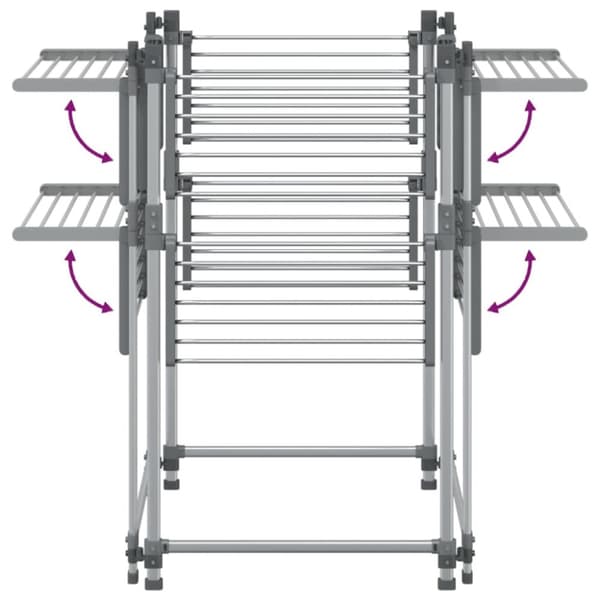 vidaXL Tørkestativ 107x107x120 cm aluminium
