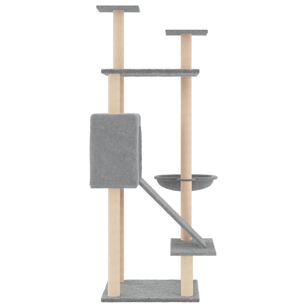 Arbre à chat avec griffoirs en sisal gris clair 153 cm