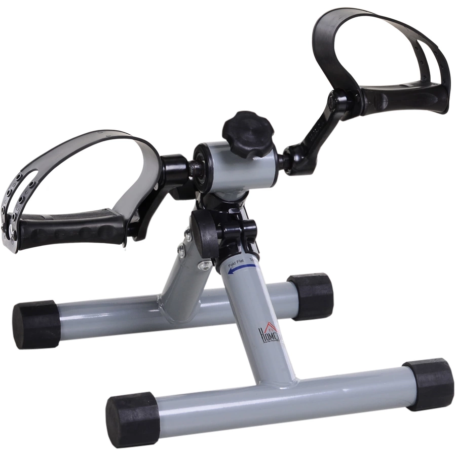 HOMCOM Mini-Heimtrainer faltbar und stufenloser Widerstand silbergrau