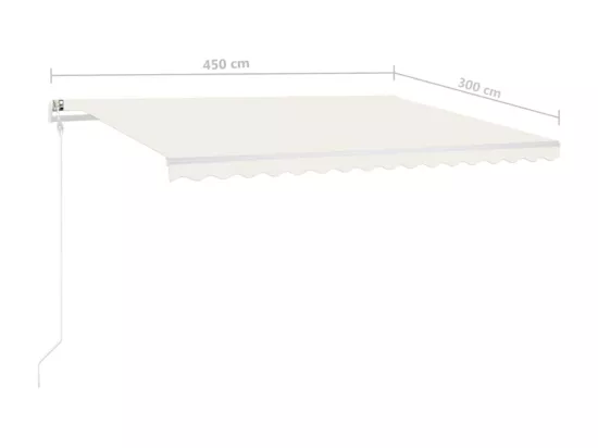 Auvent manuel rétractable avec poteaux 4,5x3 m Crème