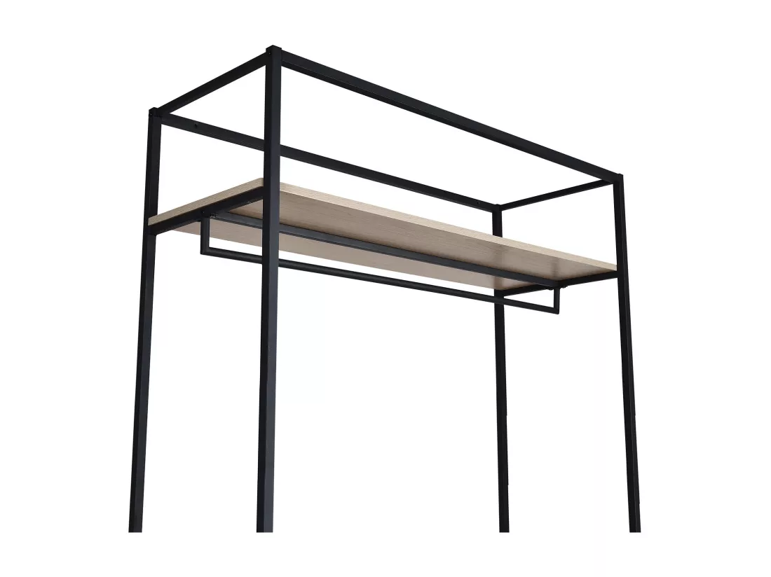 Portant vêtements bois et métal NOIR L110 x H200cm JUNE