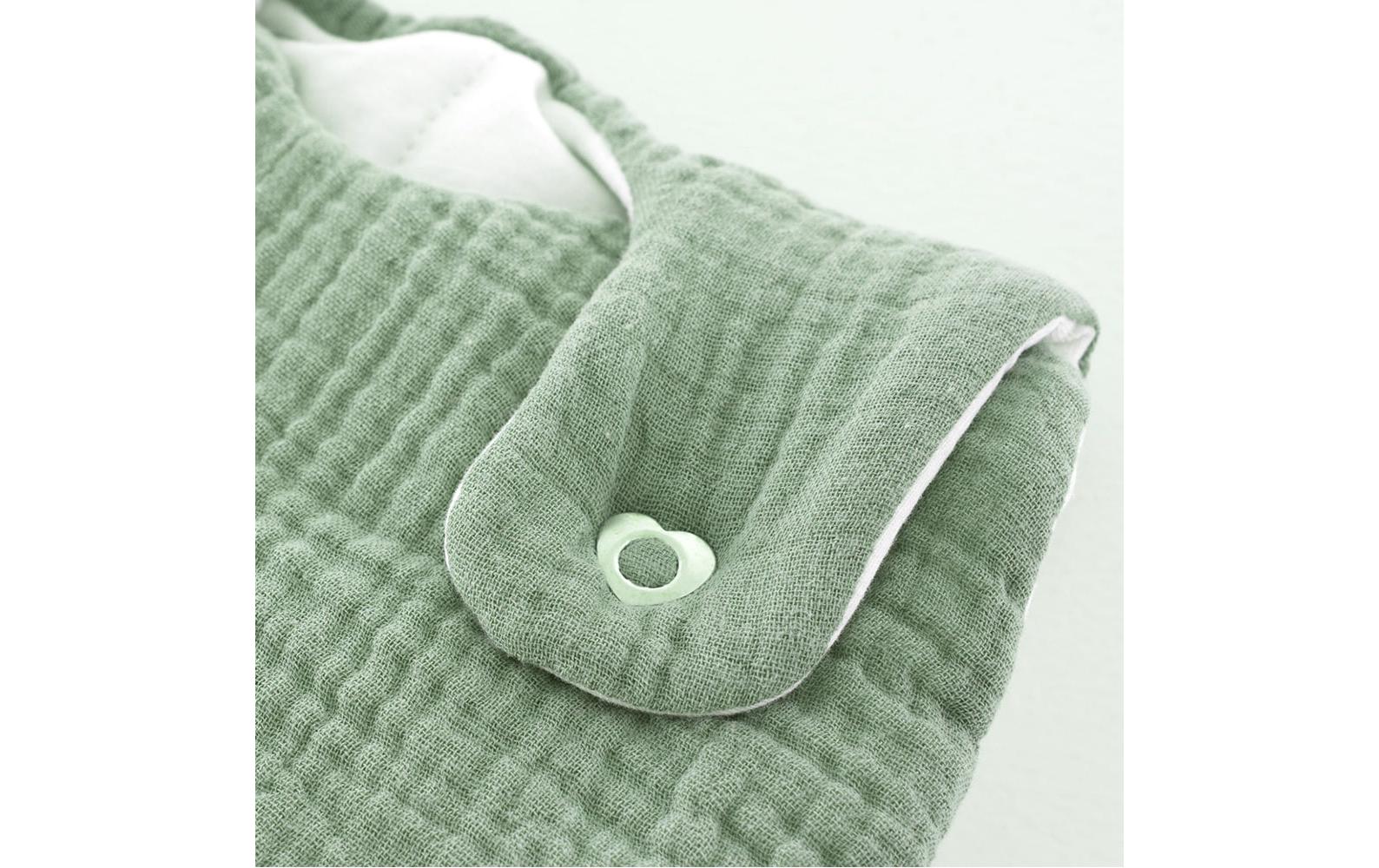 Baby-Ganzjahresschlafsack salbei grün 68/74Hochwertiger Babyschlafsack aus Baumwollmusselin