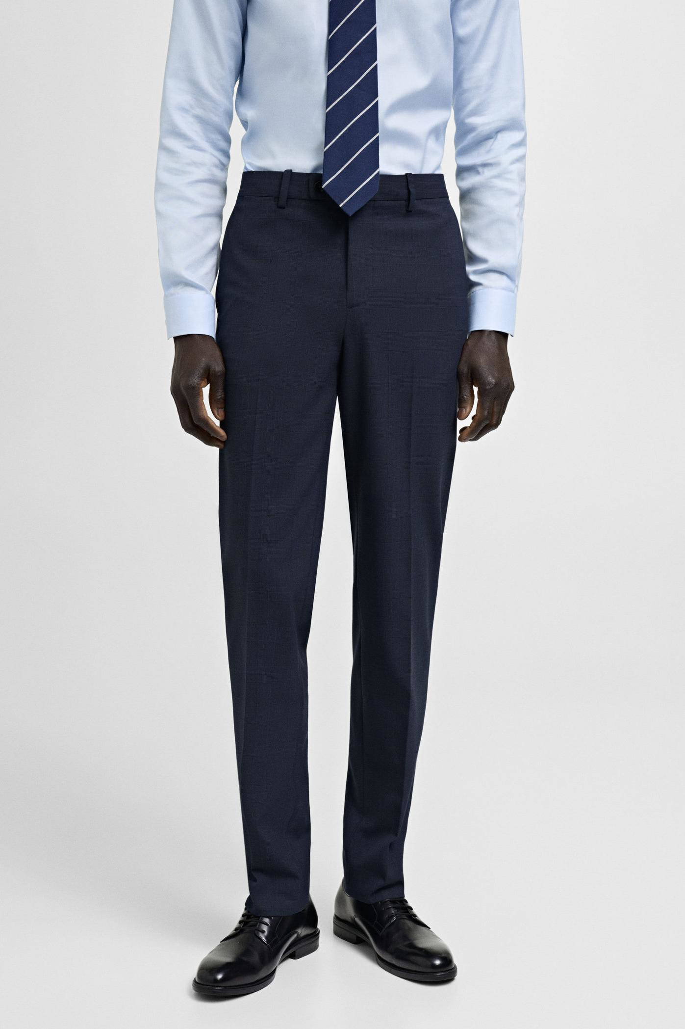 Mango Man slim pantalon donkerblauw